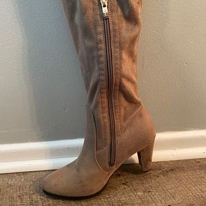 Thigh high/ over the knee boots. Size 7.5. Tan.